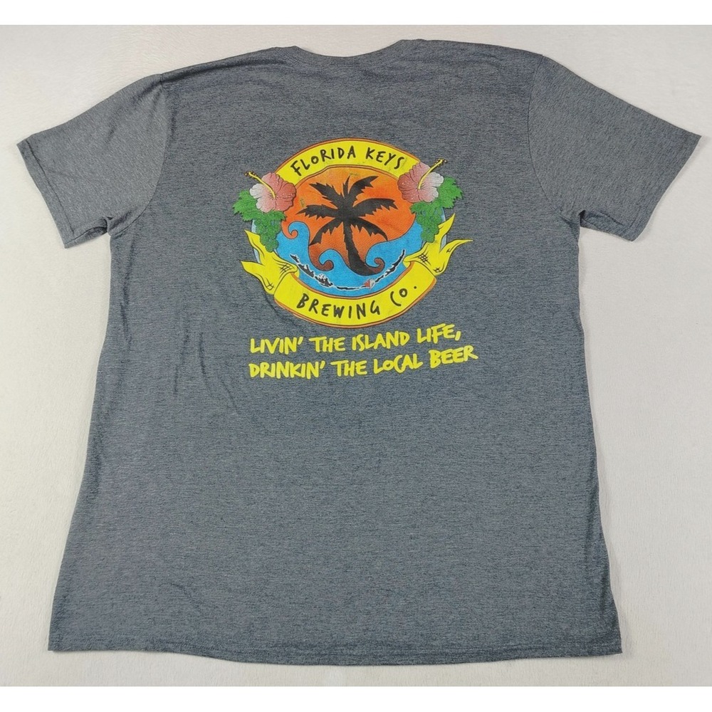 Gildan Florida Keys Brewing Co Shirt Mens XL Gray Islamorada Florida Beer Tee